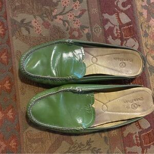 Cole Haan Green Moccasin Loafers with Patent Finish